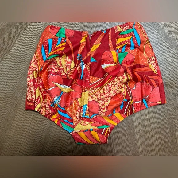 VINTAGE NWT 1960’s Swimsuit Paradise Hawaii Bikini Red Tropical Print - Picture 4 of 13